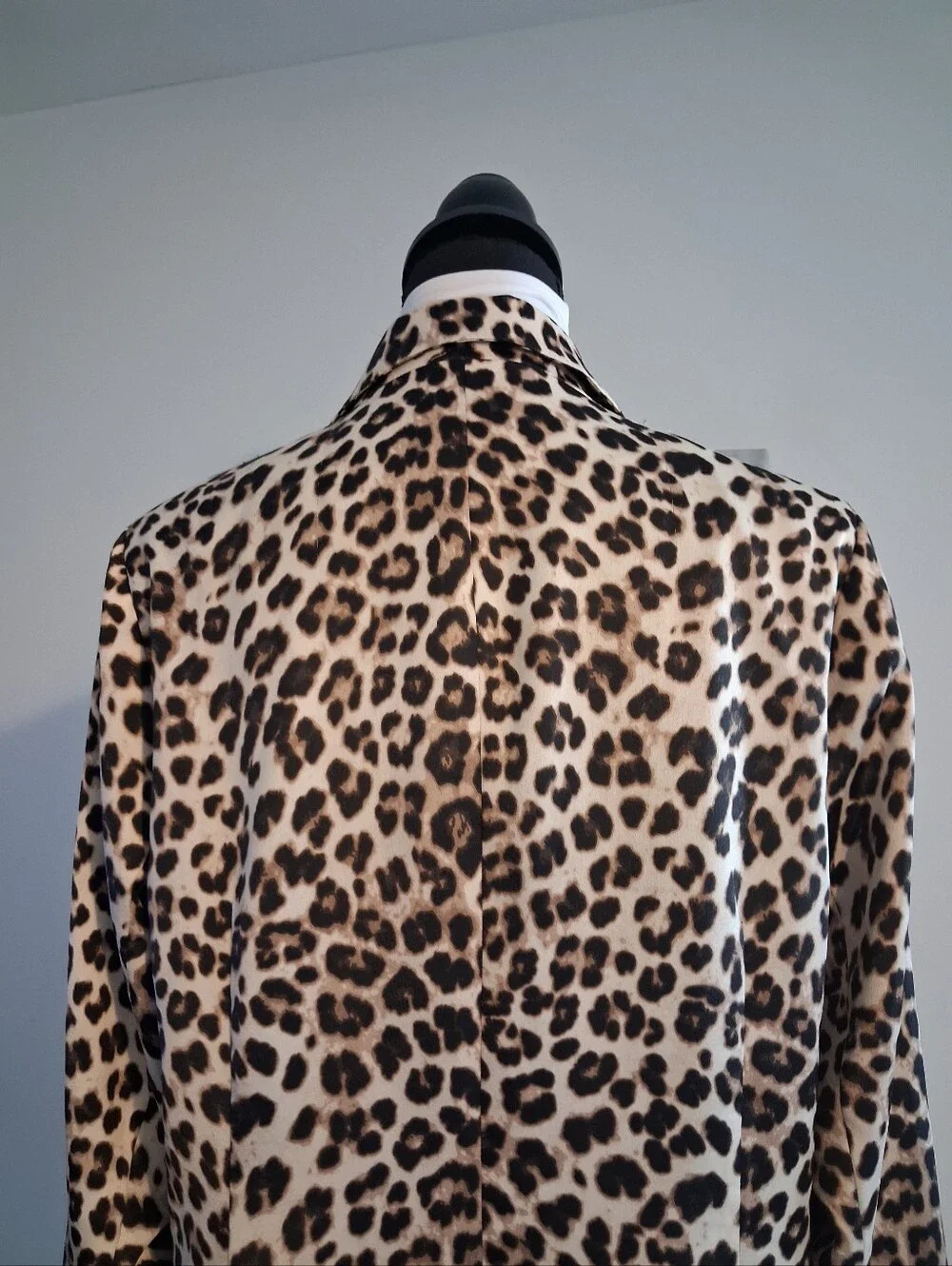 Leopard Print Blazer Jacket - Beige & Black Size 14 - Picture 4 of 11